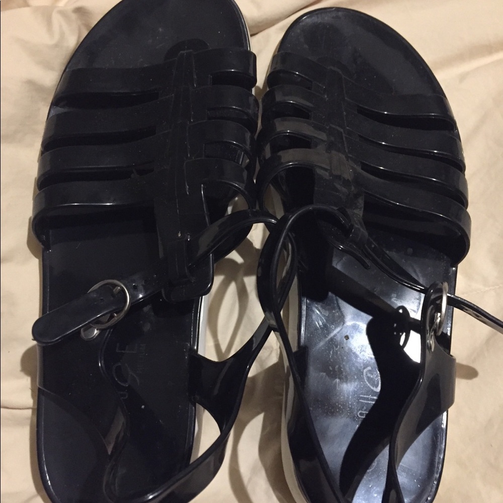 Cute patent leather sandals